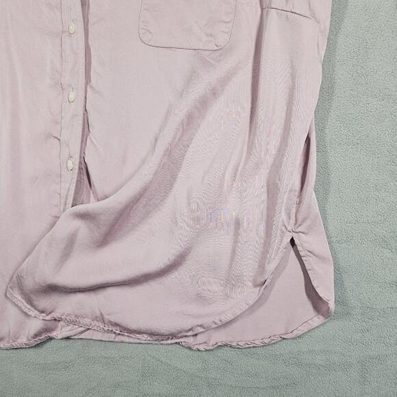 J Jill Blouse Womens Large Modal Satin Button Front Purple Lavender Career Relax - Picture 4 of 14